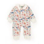 Unisex Baby Printed 100% Organic Cotton Romper - White - Image 2