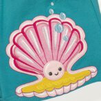 Kids Girls Graphic Printed 100%Organic Cotton Shorts - Blue and Pink - Image 2