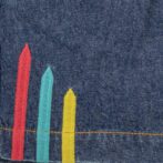 Kids Girls Printed 100%Organic Cotton Shorts - Denim - Image 3