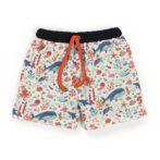 Unisex Baby Printed 100%Organic Cotton Shorts - White - Image 2