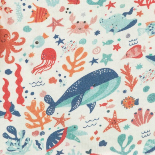 Unisex Baby Printed 100%Organic Cotton Shorts - White - Image 4