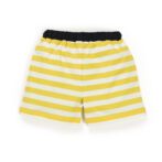 Unisex Baby Printed and Striped 100%Organic Cotton Shorts - Lemon Yellow - Image 3