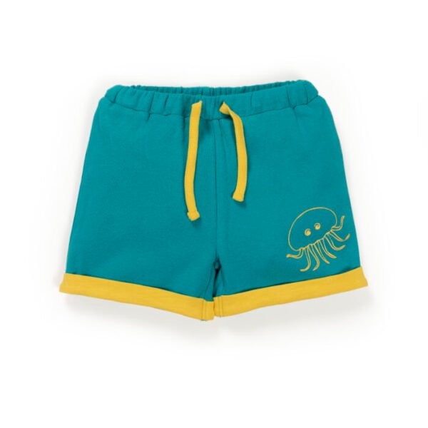 Baby Boys Printed 100%Organic Cotton Tee with Shorts Set - Yellow and Blue - Image 3