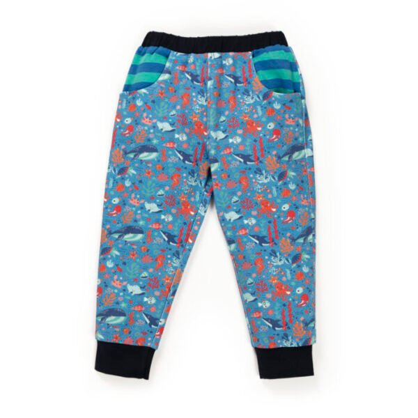 Kids Boys Printed 100% Organic Cotton Pants - Liberty Blue - Image 2