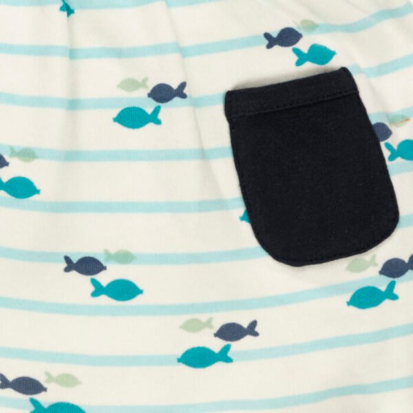 Girls 100% Organic Cotton Columbia Bodysuit - Blue and White - Image 4