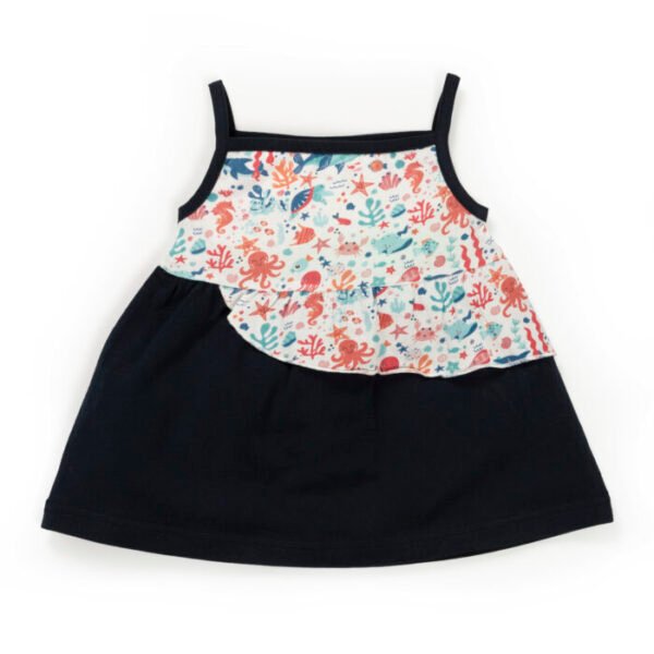 Baby Girls 100% Organic Cotton Top and Shorts - Ultramarine Blue - Image 2