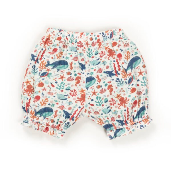 Baby Girls 100% Organic Cotton Top and Shorts - Ultramarine Blue - Image 4