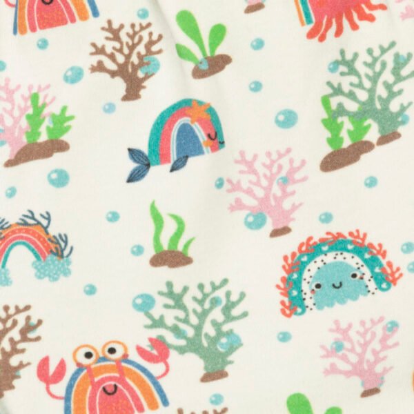 Baby Girls Stripes and Printed 100% Organic Cotton Top and Shorts Set - White and Pink - Image 5