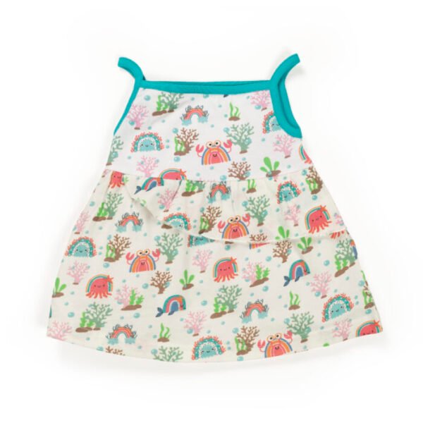 Baby Girls 100% Organic Cotton Top and Shorts - Powder Blue - Image 2