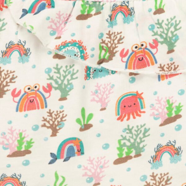 Baby Girls 100% Organic Cotton Top and Shorts - Powder Blue - Image 4