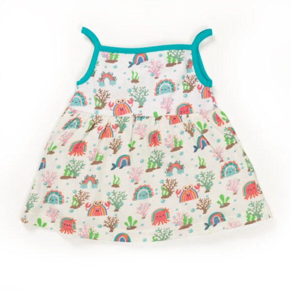 Baby Girls 100% Organic Cotton Top and Shorts - Powder Blue - Image 3