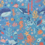 Unisex Baby Printed 100% Organic Cotton Sleepsuit - Indigo Blue - Image 6