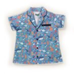 Unisex Baby Printed 100% Organic Cotton Sleepsuit - Indigo Blue - Image 2