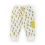 Unisex Baby Printed 100% Organic Cotton Seahorse Graphics Pants - White - Image 2