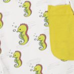 Unisex Baby Printed 100% Organic Cotton Seahorse Graphics Pants - White - Image 4