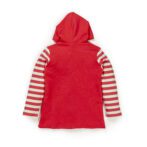 Kids Girls Stripes and Printed 100%Organic Cotton Jacket - Pink and White - Image 2
