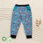 Kids Boys Printed 100% Organic Cotton Pants - Liberty Blue