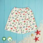 Kids Girls Printed 100% Organic Cotton Shorts - White