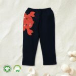 Kids Girls Graphic Printed 100% Organic Cotton Leggings - Dark Blue