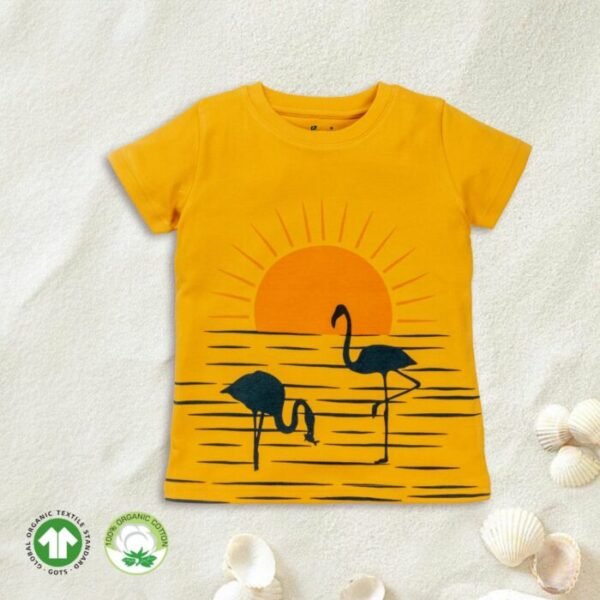 _FIRST CRY FINAL Kids Boys Printed 100%Organic Cotton T-Shirt - Yellow and Black - Image 1