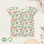 Kids Girls Printed 100% Organic Cotton Top - White
