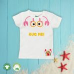 Unisex Baby Printed 100% Organic Cotton T-Shirt - White and Pink