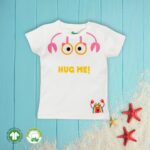 Unisex Baby Printed 100% Organic Cotton T-Shirt - White and Pink