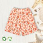 Orange and White Printed Shorts