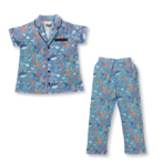 Unisex Baby Printed 100% Organic Cotton Sleepsuit - Indigo Blue - Image 3