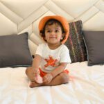 Baby Boys Graphic Printed 100% Organic Cotton Tee with Shorts- White and Orange