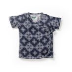 Unisex Baby Kolam Printed 100% Organic Cotton Jhabla and Langot Set - Dark Blue - Image 2