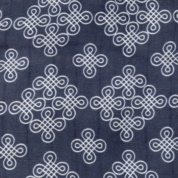 Unisex Baby Kolam Printed 100% Organic Cotton Jhabla and Langot Set - Dark  Blue - Image 4