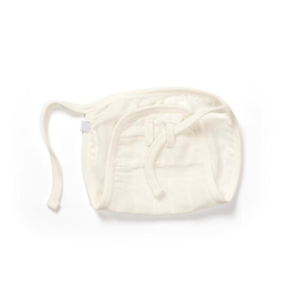 Unisex Baby Damru Printed 100% Organic Cotton Jhabla and Langot Set - White and Brown - Image 5