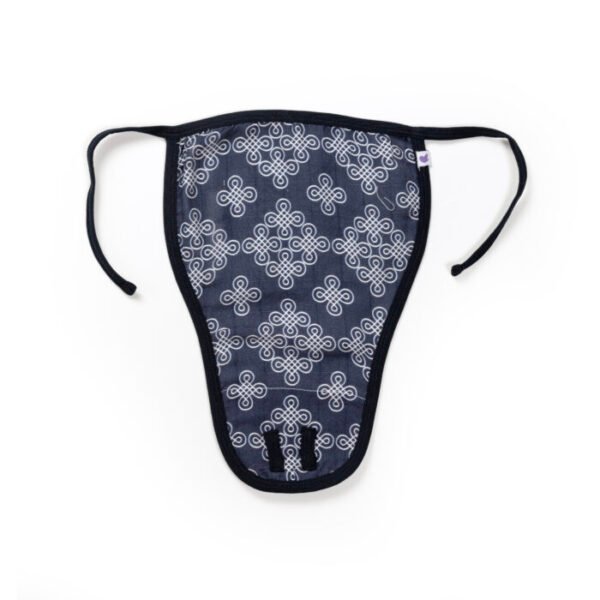 Unisex Baby Kolam Printed 100% Organic Cotton Jhabla and Langot Set - Dark  Blue - Image 6