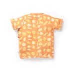 Unisex Baby Seashell Printed 100% Organic Cotton Jhabla and Shorts Set - Orange - Image 3