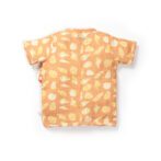 Unisex Baby Seashell Printed 100% Organic Cotton Jhabla and Langot Set - Orange and White - Image 3