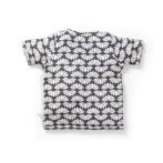 Unisex Baby Lotus Printed 100% Organic Cotton Jhabla and Shorts Set - Navy - Image 3