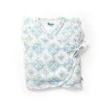 Baby Girls Kolam Printed 100% Organic Cotton Jhabla and Langot Set - White - Image 2