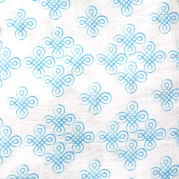 Baby Girls Kolam Printed 100% Organic Cotton Jhabla and Shorts Set - White - Image 4