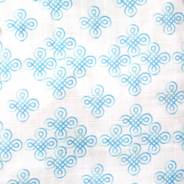 Baby Girls Kolam Printed 100% Organic Cotton Jhabla and Langot Set - White - Image 4