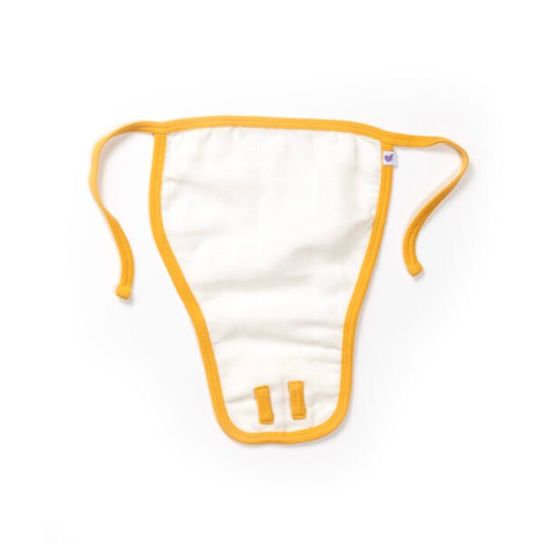 Baby Girls Triangle Printed 100% Organic Cotton Jhabla and Langot Set - Yellow and White - Image 5