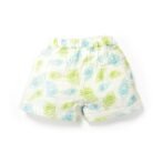 Unisex Baby Peacock Feather Printed 100% Organic Cotton Jhabla and Shorts Set - White - Image 5