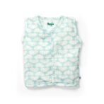 Unisex Baby Lotus Printed 100% Organic Cotton Jhabla and Shorts Set - Sky Blue - Image 2