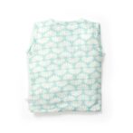 Unisex Baby Lotus Printed 100% Organic Cotton Jhabla and Shorts Set - Sky Blue - Image 3