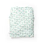 Unisex Baby Lotus Printed 100% Organic Cotton Jhabla and Langot Set - White and Sky Blue - Image 3