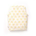 Unisex Baby Triangle Printed 100% Organic Cotton Jhabla, Langot and Cap Set - White - Image 3