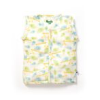 Unisex Baby Feather and Flute Printed 100% Organic Cotton Jhabla and Langot Set - White - Image 2