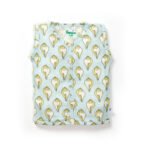 Unisex Baby Shankh Printed 100% Organic Cotton Jhabla and Langot Set - White and Sky Blue - Image 2