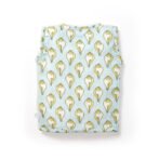 Unisex Baby Shankh Printed 100% Organic Cotton Jhabla and Langot Set - White and Sky Blue - Image 3