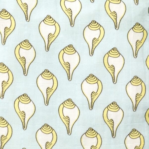 Unisex Baby Shankh Printed 100% Organic Cotton Jhabla and Shorts Set - Sky Blue - Image 4